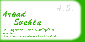 arpad svehla business card